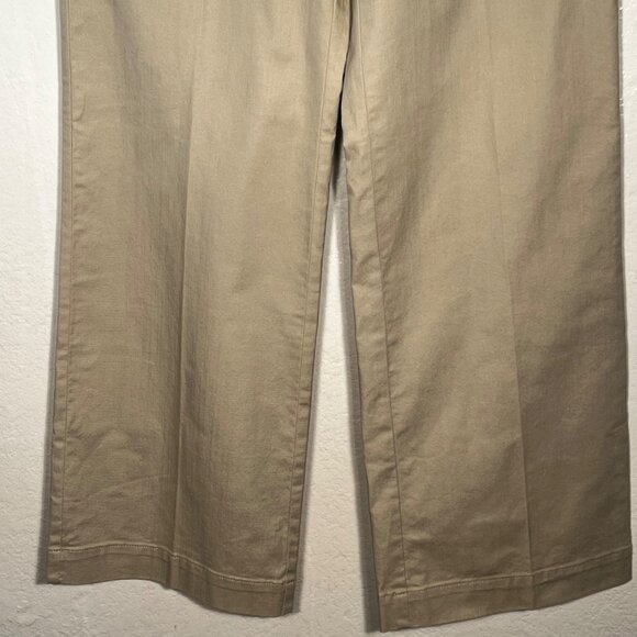 Ruby Rd Wide Leg Denim Chino Sand Beige Pants 8 (33x31) NWT - Picture 4 of 16